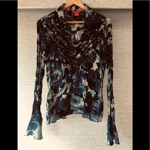 Sunny Leigh Long Sleeve Accordion Blouse